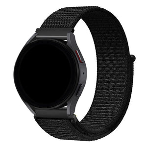 Nylon Loop Strap, black, on a watch, 3/4 front view