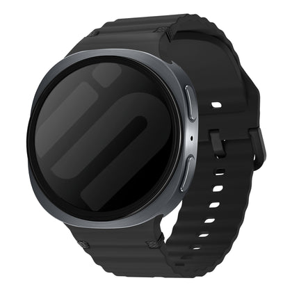 Bracelet silicone ondulé Samsung Galaxy Watch 9 - 44mm (noir)
