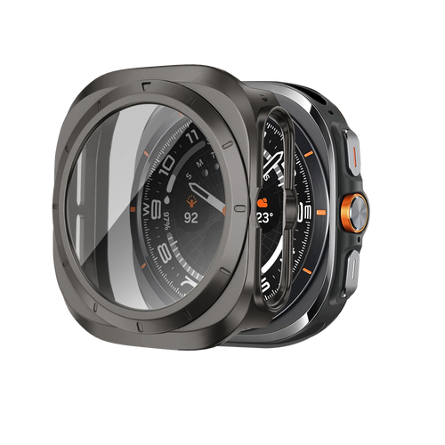 Bandz Coque PC avec verre Samsung Galaxy Watch Ultra (gris titane)