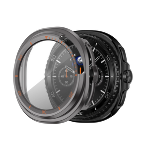 Bandz Coque Bezel avec verre Samsung Galaxy Watch 8 Classic (gris titane/orange)