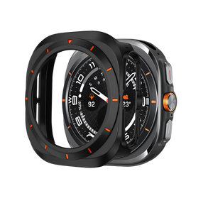 Bandz Samsung Galaxy Watch Ultra Bezel PC Case (Black with Orange)