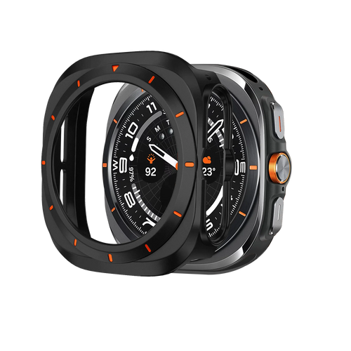 Bandz Coque PC bisel Samsung Galaxy Watch Ultra (noir /orange)
