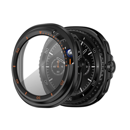 Bandz Coque Bezel avec verre Samsung Galaxy Watch 8 Classic (noir/orange)