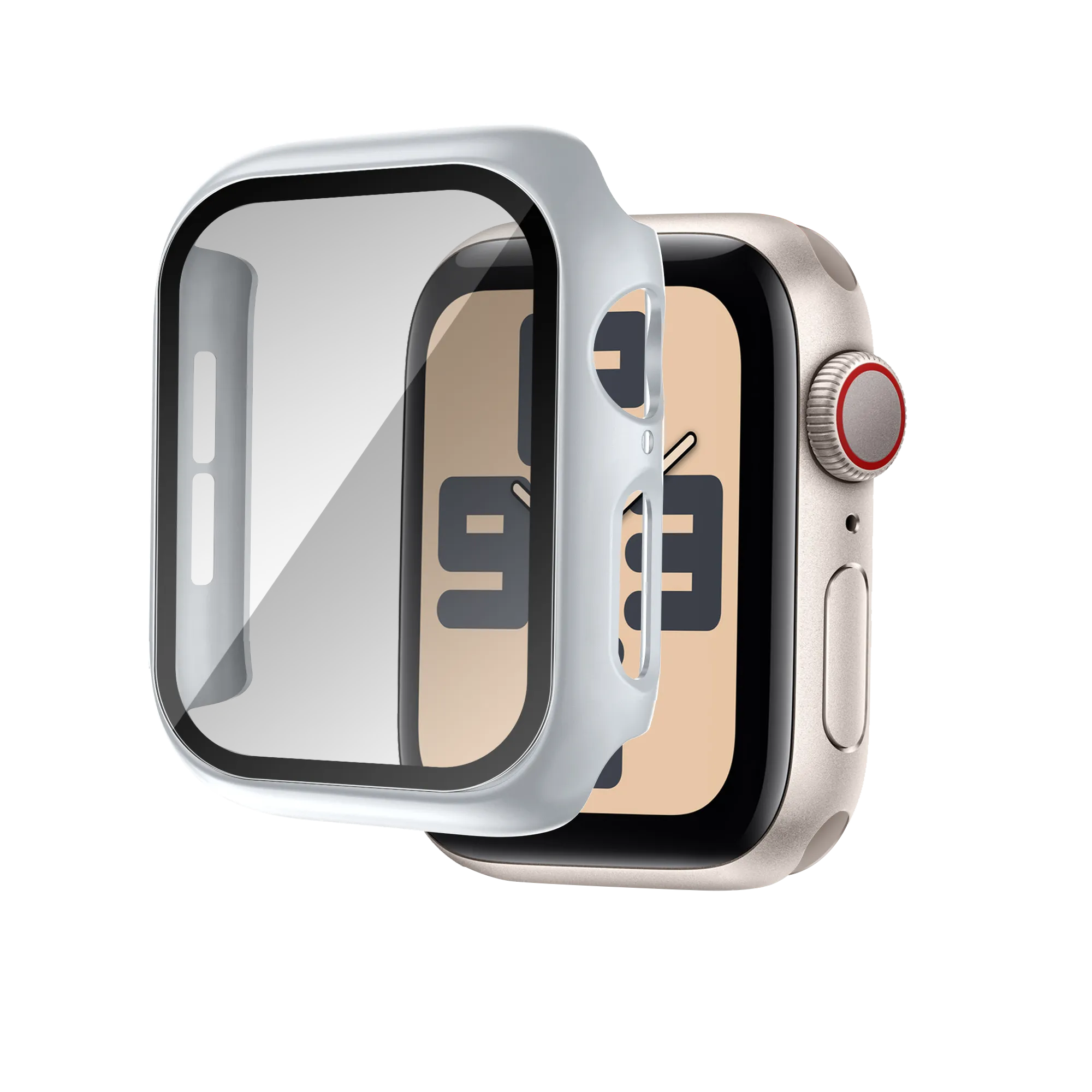 Bandz Coque PC avec verre Apple Watch 10/11 (argenté)