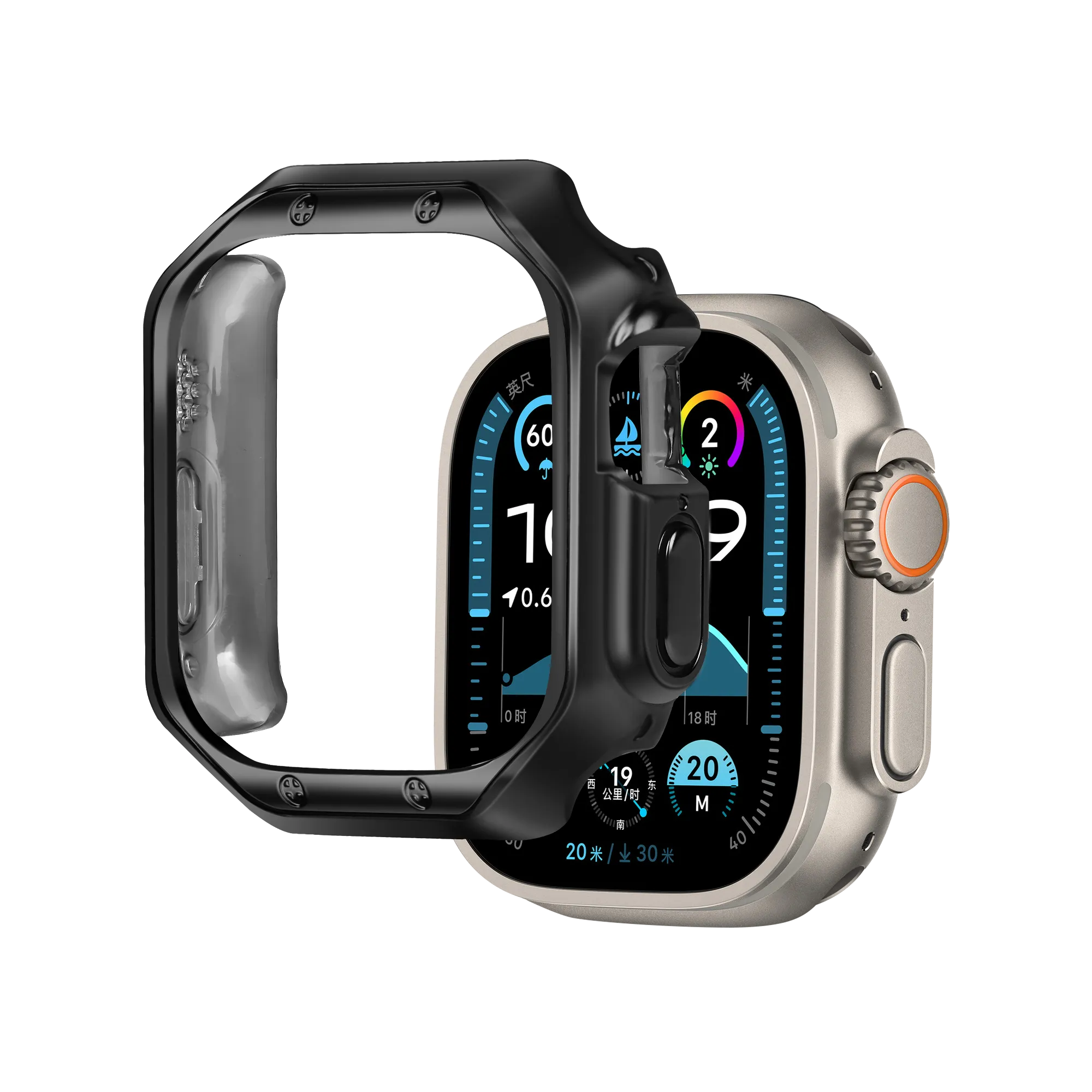 Bandz Apple Watch Ultra - 49mm Galvanized TPU Case  (Black)