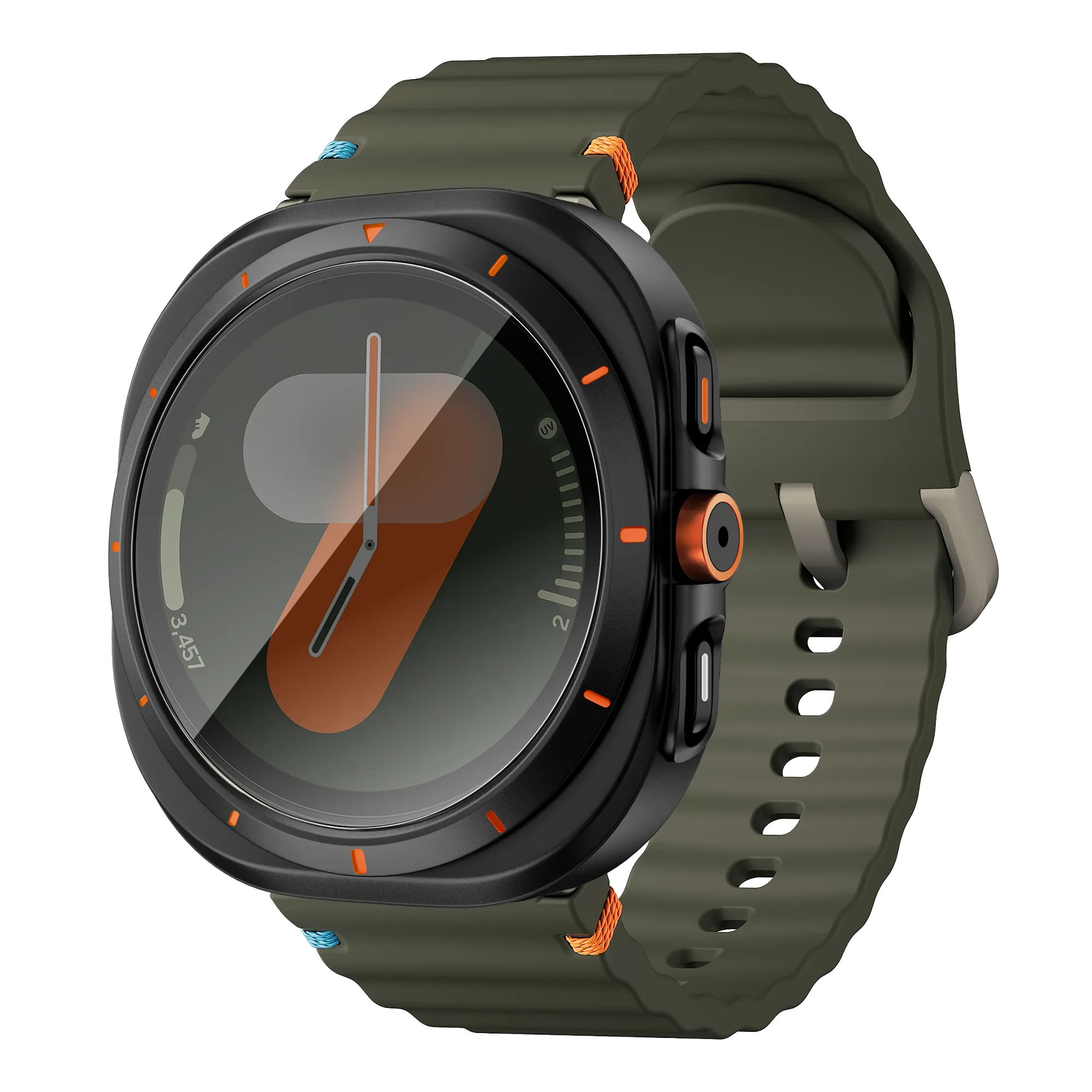 Bandz Coque de PC carrée avec verre Samsung Galaxy Watch 7 - 44 mm (noir)