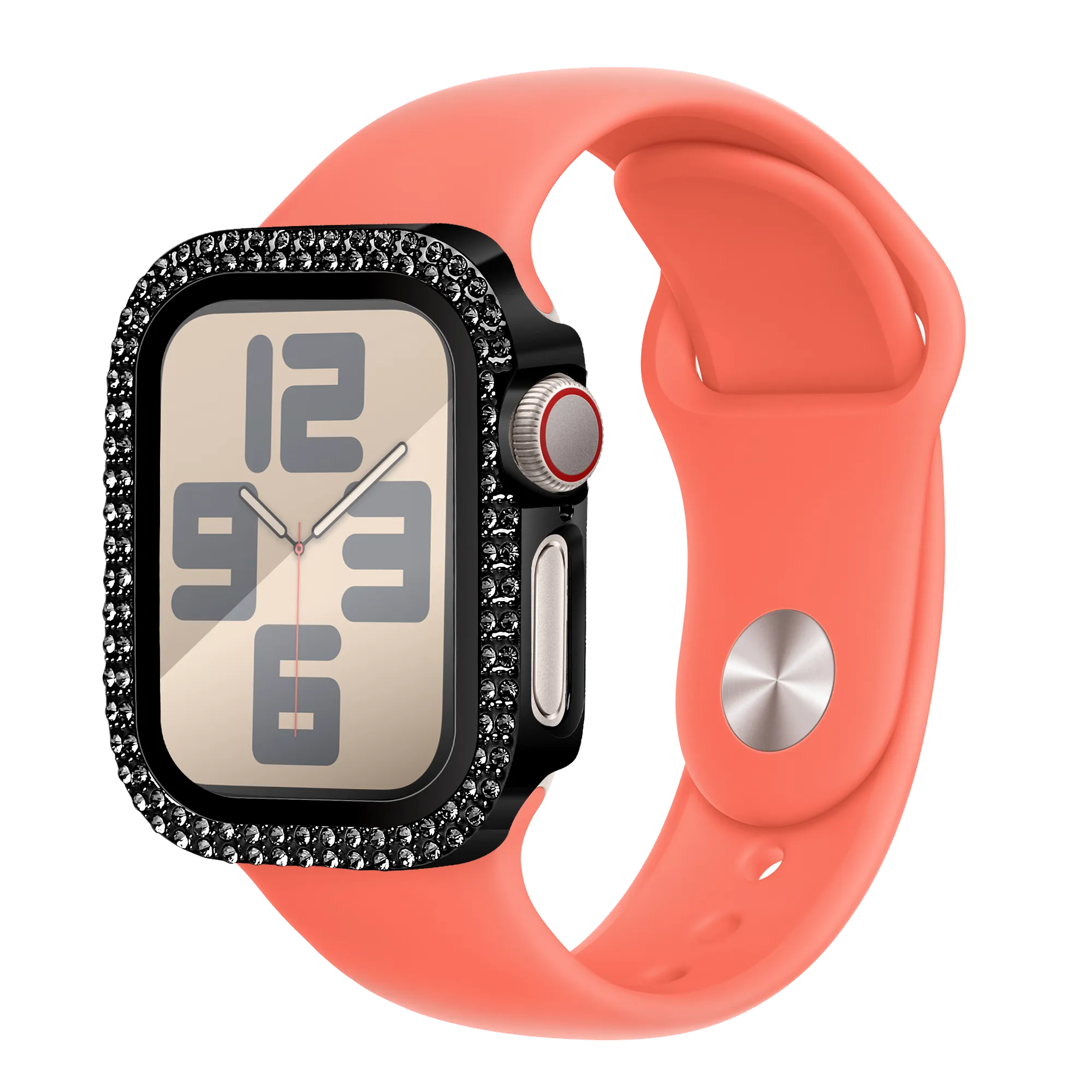 Bandz Coque diamant avec verre Apple Watch 10/11 - 42mm (noir)