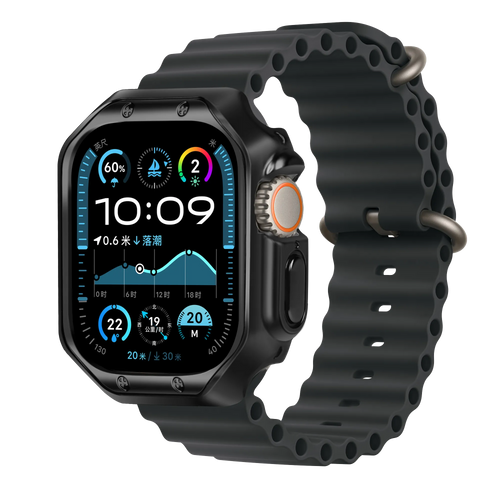 Bandz Coque TPU galvanisé Apple Watch Ultra - 49mm (noir)