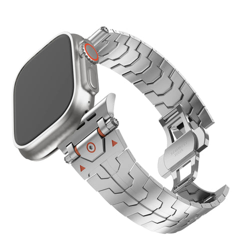 Bandz Apple Watch Metal Grain Strap 'Deluxe' (Silver)