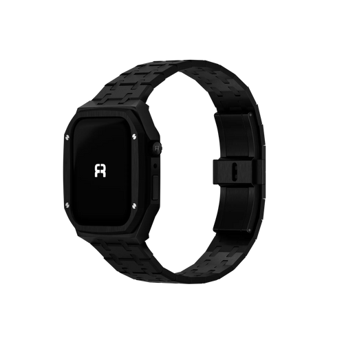 Reqior Apple Watch 45mm Case with Steel Strap (Black)