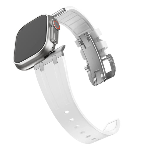 Silicone Strap 'Luxe Liquid', on a watch, 3/4 front view