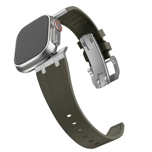 Liquid Silicone Strap, on a watch, 3/4 front view