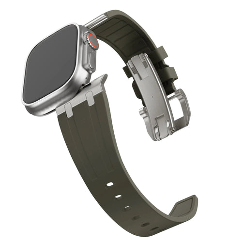 Liquid Silicone Strap, on a watch, 3/4 front view