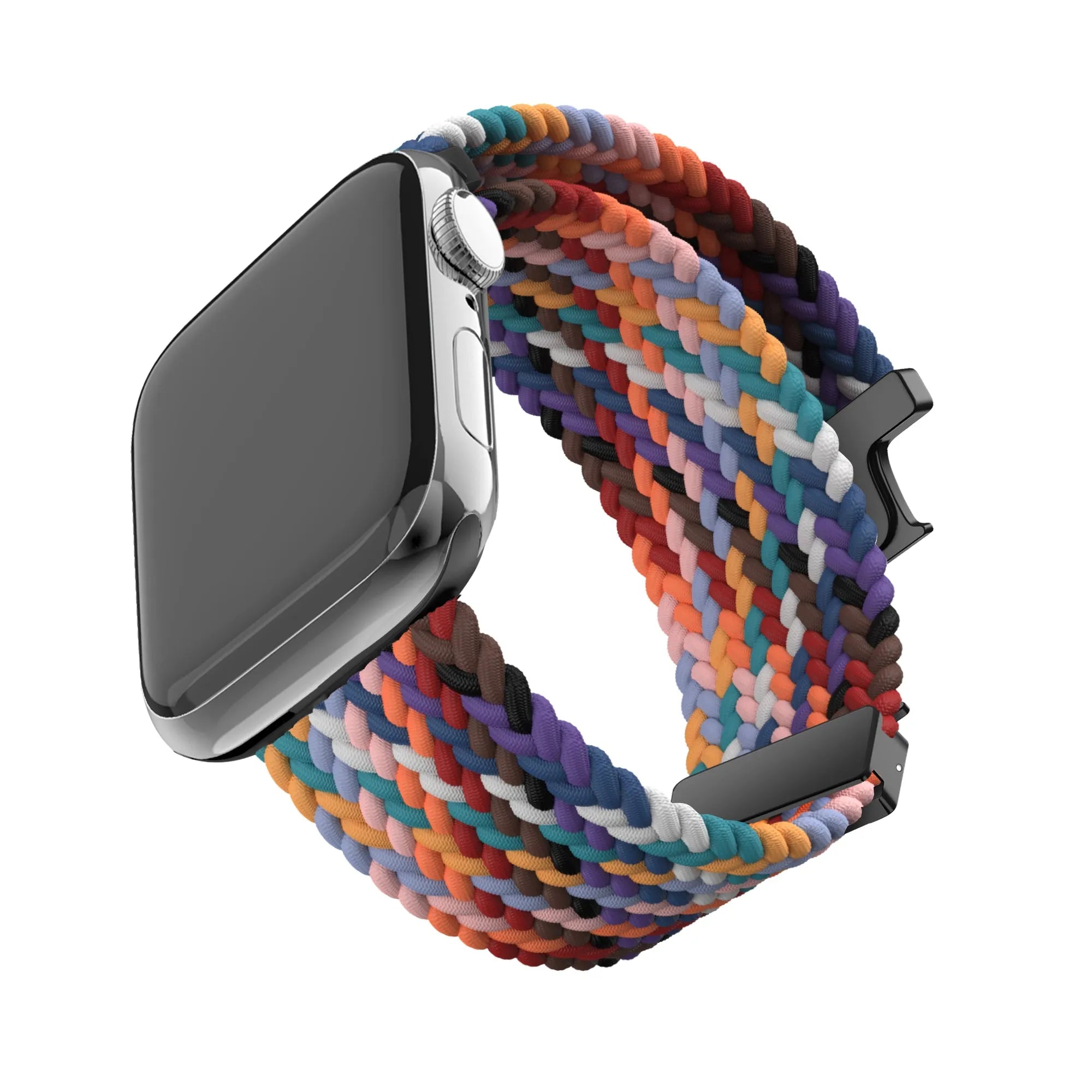 Bandz Bracelet nylon tressée avec P-buckle Apple Watch (arc-en-ciel)