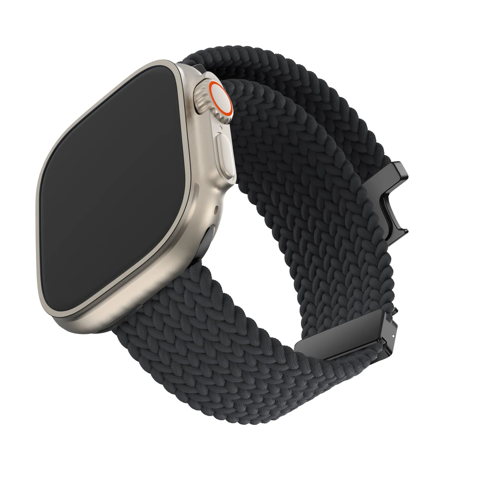 Bandz Bracelet nylon tressée avec P-buckle Apple Watch (noir)