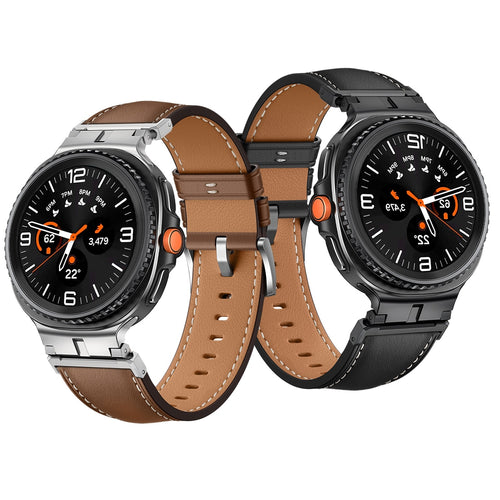 Bracelet cuir premium Samsung Galaxy Watch 9 - 44mm (noir)