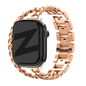 Bandz Bracelet acier 'Double Tour' Apple Watch (or rose)