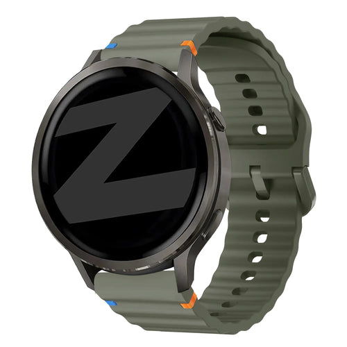 Bandz Bracelet silicone ondulé Garmin Forerunner 265s (vert armée)