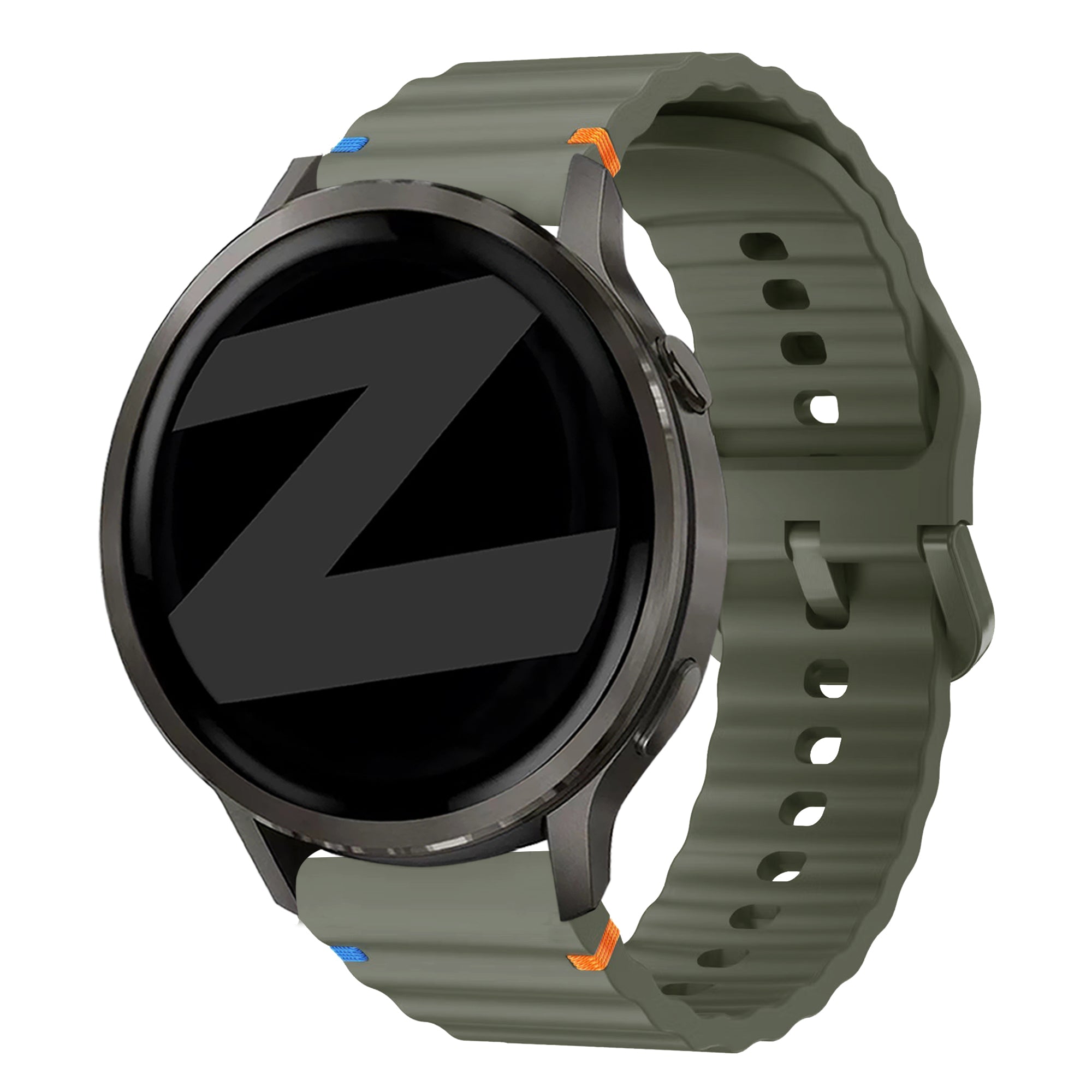 Bandz Bracelet silicone ondulé Garmin Venu 3 (vert armée)