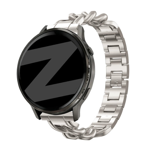 Bandz Bracelet metal 'Chains' Garmin Vivomove Sport (lumière stellaire)