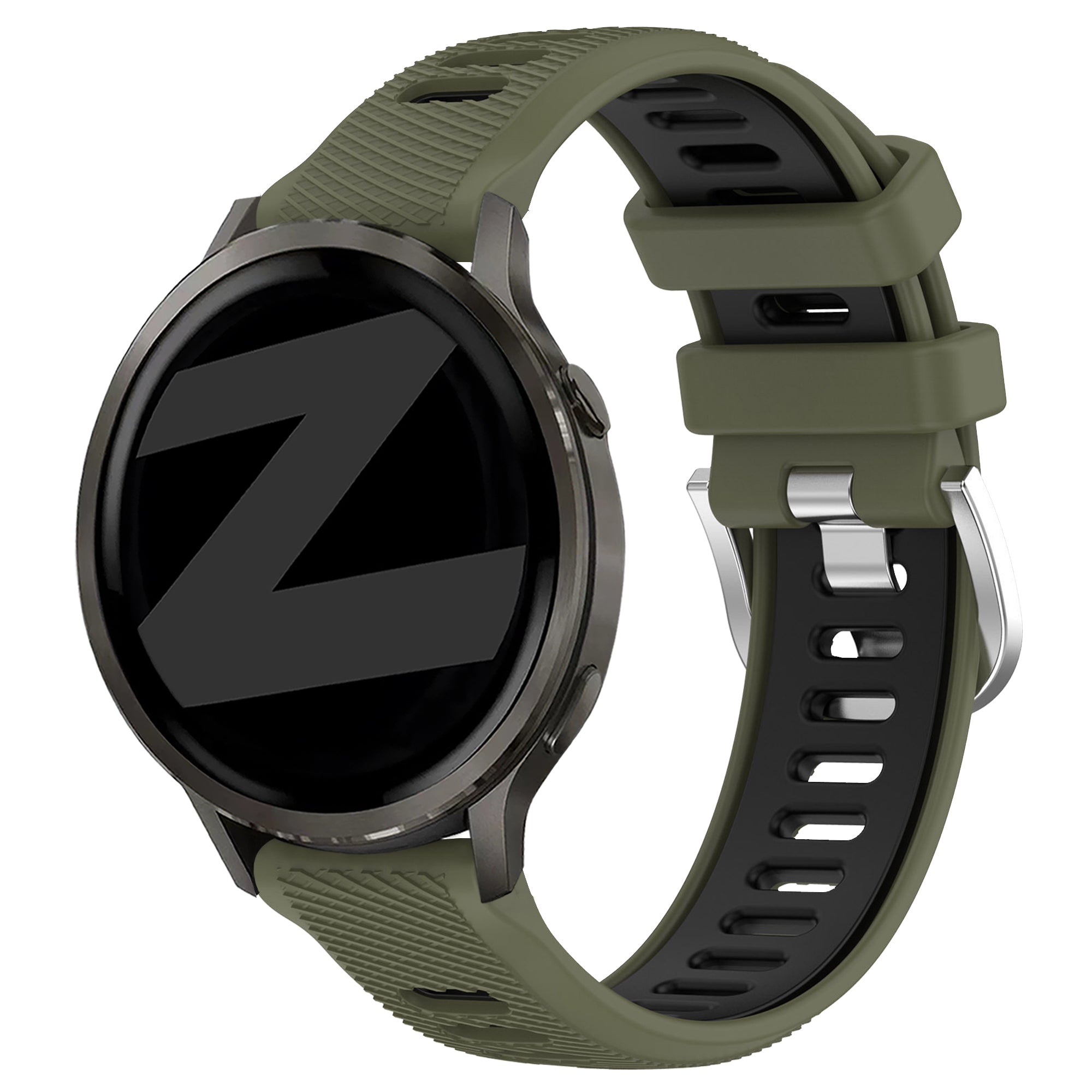Bandz Bracelet sport avec boucle Garmin Forerunner 255s (vert olive/noir)