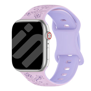 Bracelet silicone à fleurs Apple Watch (lilas/violet)