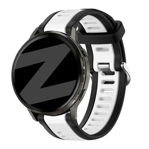 Bandz Garmin Vivomove HR Dual Buckled Sport Strap (Black/White)