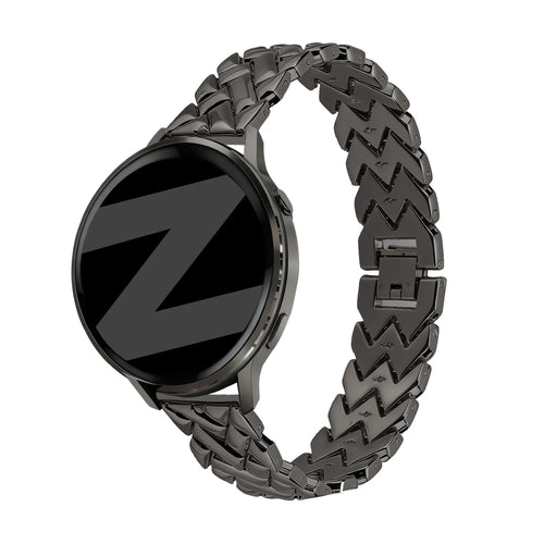 Bandz Garmin Forerunner 255s Metal Strap 'V-Type' (Black)