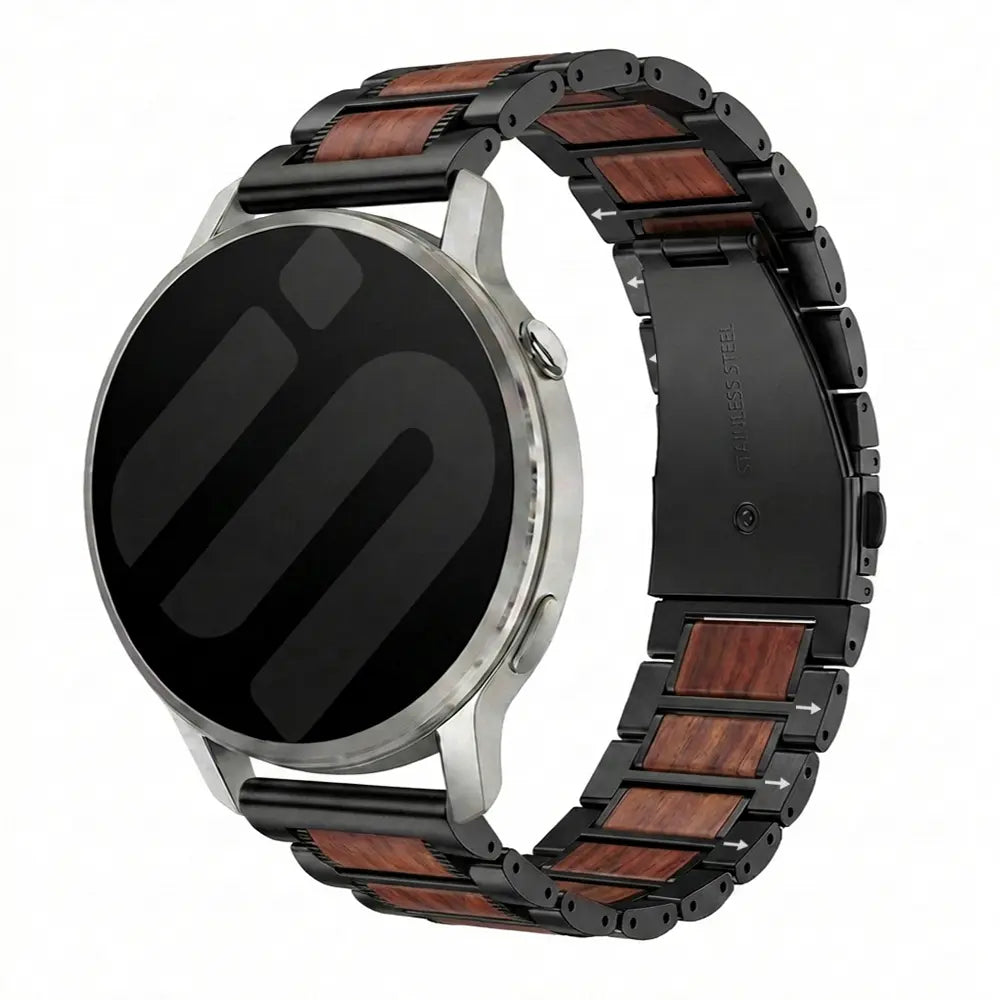 Bracelet bois/acier Huawei Watch Ultimate (noir)