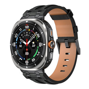 Bracelet cuir solide Samsung Galaxy Watch Ultra 2 (noir)
