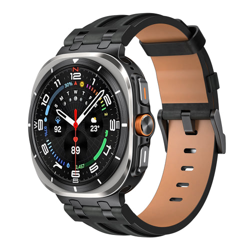 Bracelet cuir solide Samsung Galaxy Watch Ultra 2 (noir)
