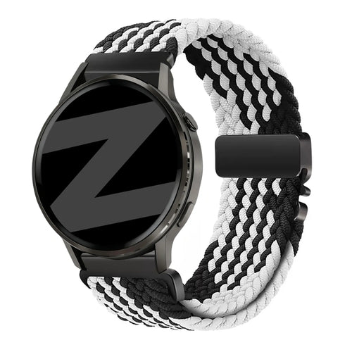 Bandz Bracelet tressé 'Parachute' Garmin Forerunner 255s (noir/blanc)