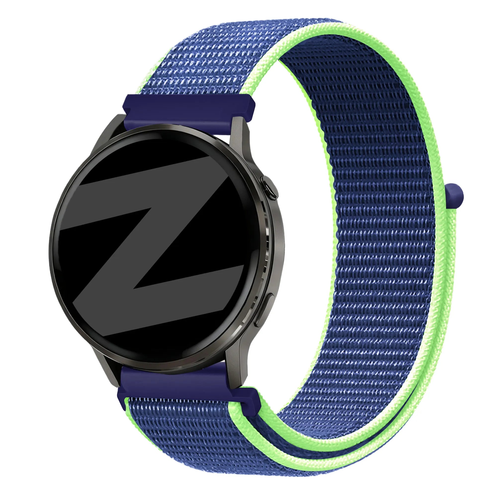 Bandz Bracelet nylon Garmin Vivoactive 4 (bleu/lime)
