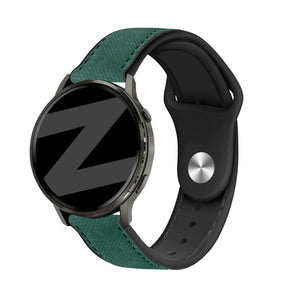 Bandz Garmin Vivomove Style Leather Strap 'Hybrid' (Green)