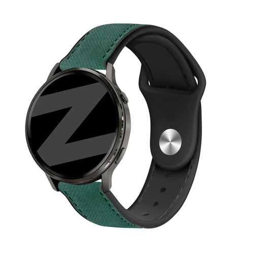 Bandz Garmin Vivomove Style Leather Strap 'Hybrid' (Green)