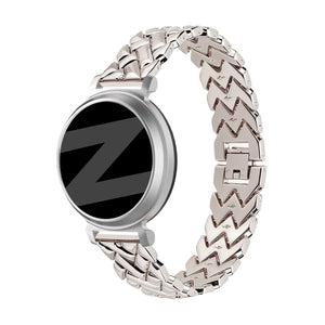 Metal Strap 'V-Type', starlight, on a watch, 3/4 front view