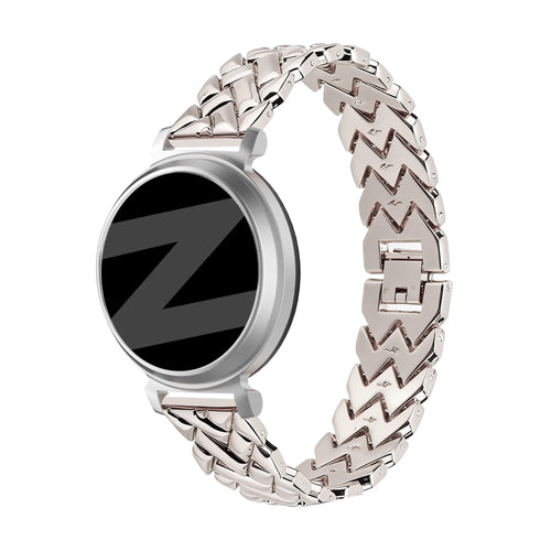 Metal Strap 'V-Type', starlight, on a watch, 3/4 front view