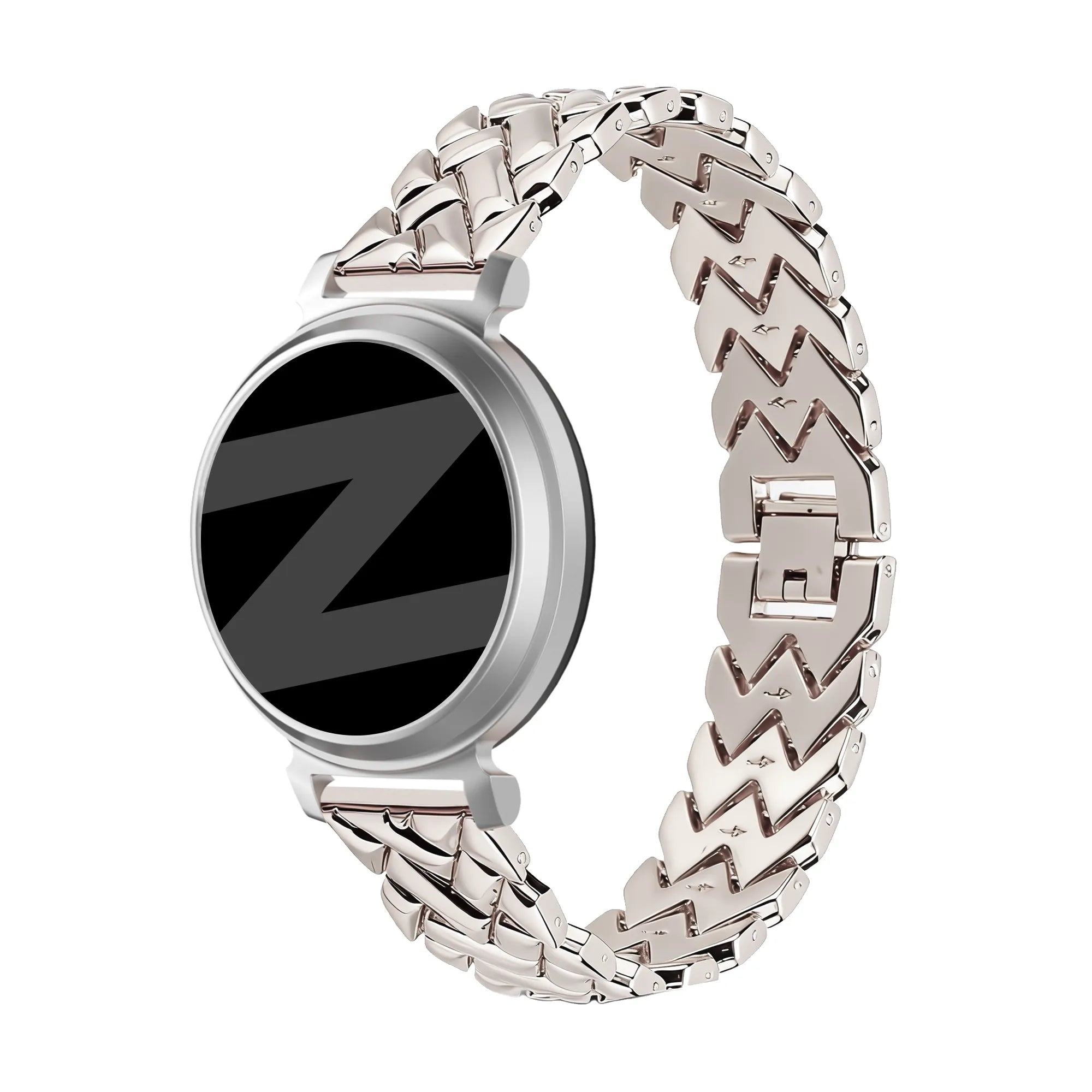 Bandz Bracelet metal 'V-Type' Pebble Round 2 - 14mm (lumière stellaire)