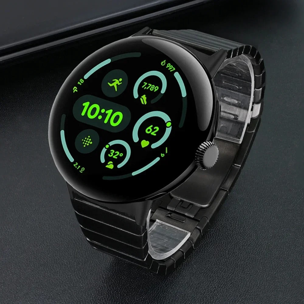 Bracelet acier à maillons 'Premium' Google Pixel Watch 4 - 45mm (noir)