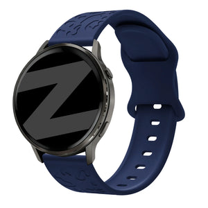 Silicone Strap 'Leopard', dark blue, on a watch, 3/4 front view