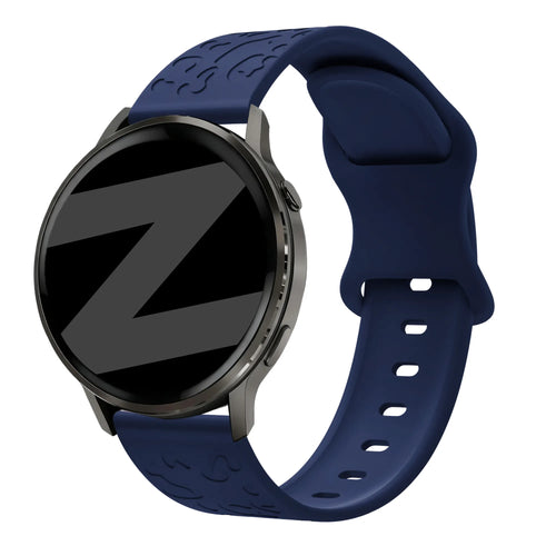 Silicone Strap 'Leopard', dark blue, on a watch, 3/4 front view