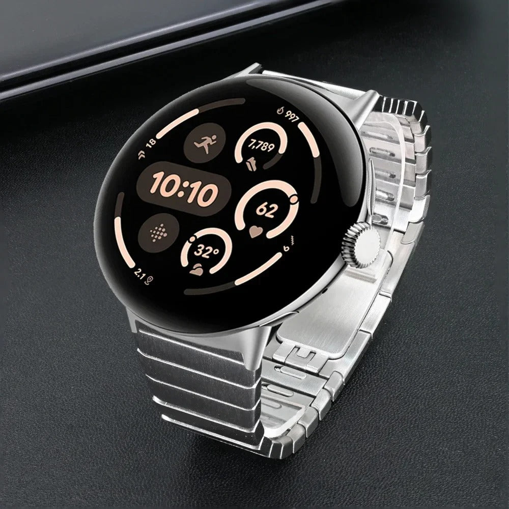 Bracelet acier à maillons 'Premium' Google Pixel Watch 3 - 45mm (argent)