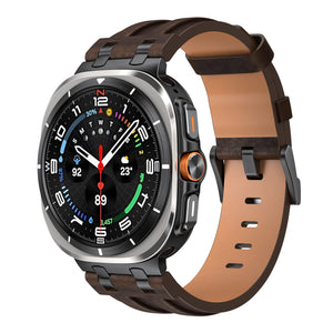 Bracelet cuir solide Samsung Galaxy Watch Ultra 2 (café)