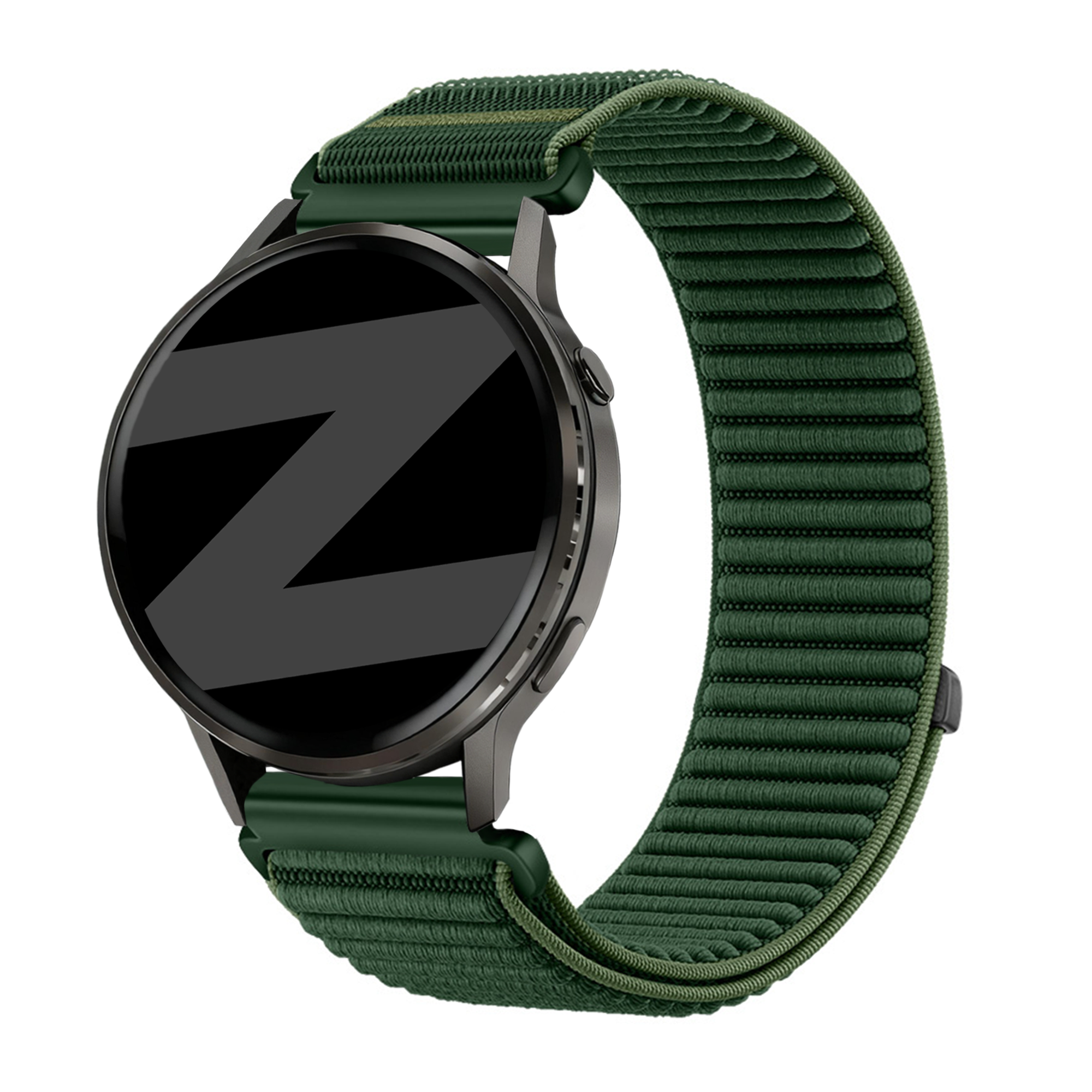 Bandz Bracelet nylon ondulé Garmin Vivoactive 4 (vert foncé)
