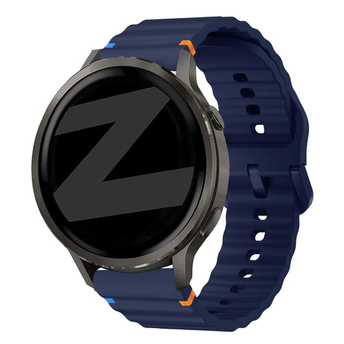 Bandz Bracelet silicone ondulé Garmin Forerunner 255s (bleu foncé)