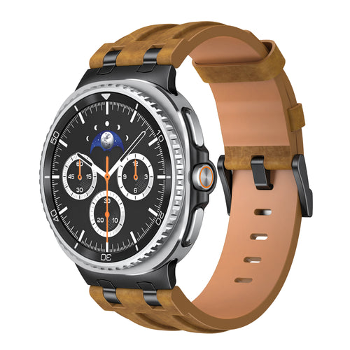 Bracelet cuir solide Samsung Galaxy Watch 9 - 40mm (marron)