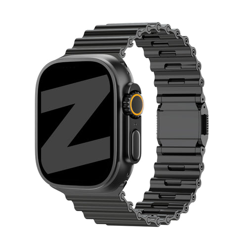 Bandz Bracelet acier 'Ocean' Apple Watch Premium (noir)