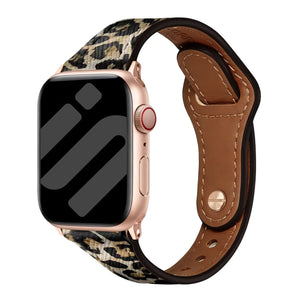 Bracelet cuir Apple Watch (léopard)