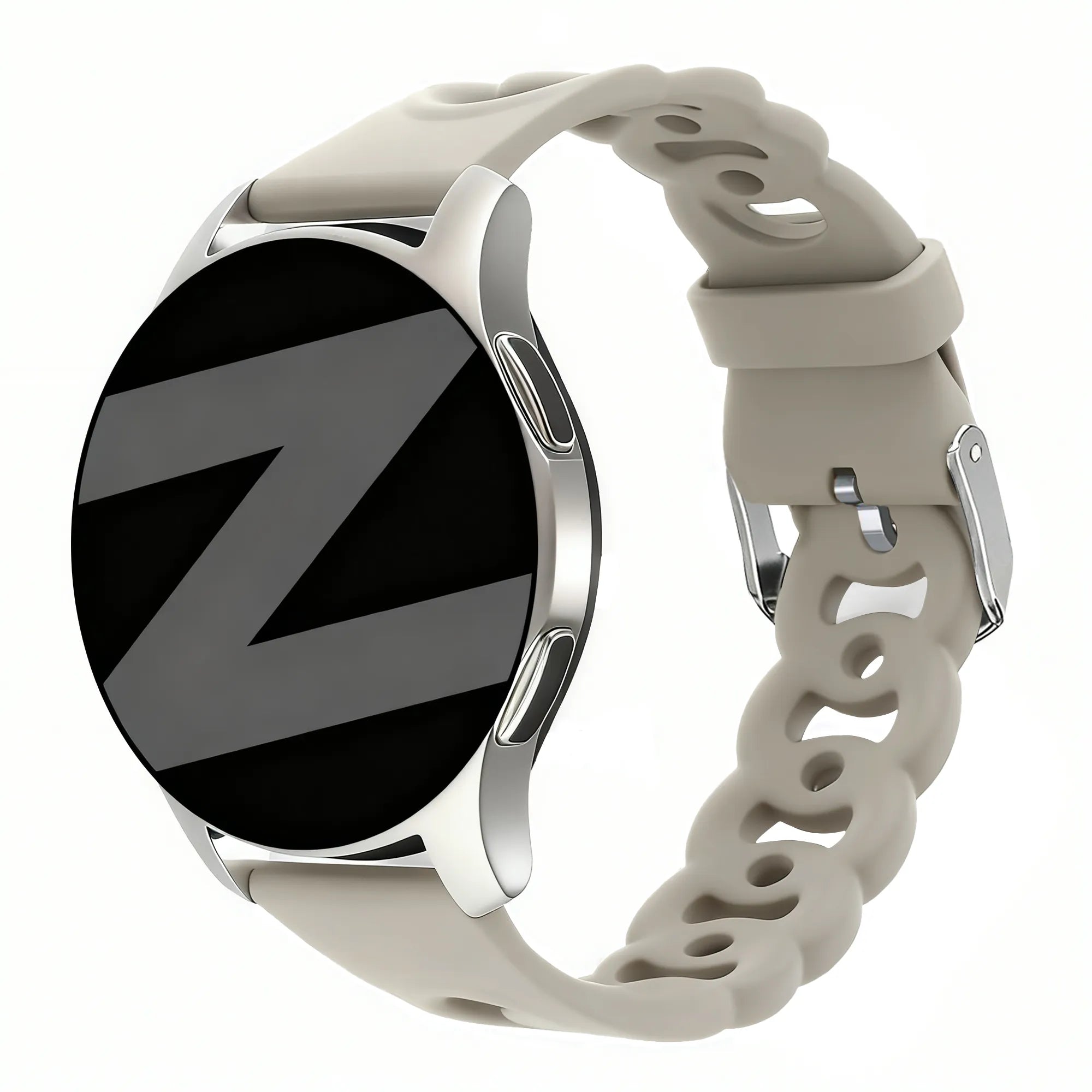 Bandz Bracelet silicone 'Chaînes' Huawei Watch GT 3 42mm (gris clair)