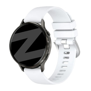 Silicone Strap 'Classic', white, on a watch, 3/4 front view